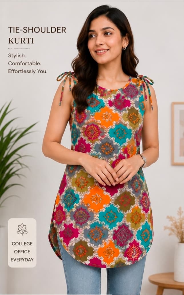 Campus Chic Tie-Up Kurti detailed portrait